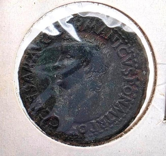 Ancient Roman Bronze As, Bust of Caligula Venus Seated Left (11.66g) Struck 37-38 AD, RIC 38