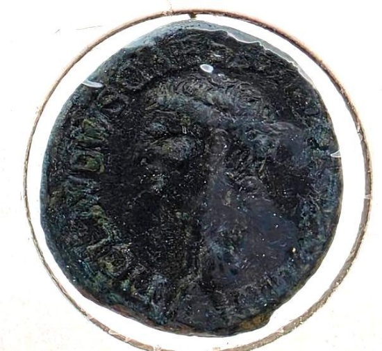 Ancient Roman Bronze As, Bust of Claudius Left (11.2g) Struck 41-50 AD, RIC 100