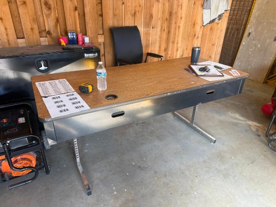 Adjustable Height Work Table, Laminate Top, Cord Hide Cutout, 72in x 30in