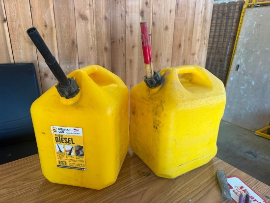 Lot of 2, Midwest Can 5-Gallon Diesel Fuel Cans
