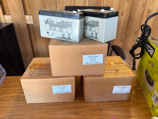 Lot of 3, Leoch DJW12-7.0 Sealed Lead-Acid Batteries 12v 7.0 amp-hours