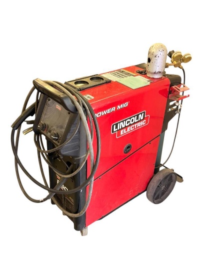 Lincoln Electric Power MIG 260 Welder w/ Gas Regulator & Hose & Tank - Power Mig Welder
