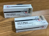 40 Rounds, Winchester 7.62 x 39mm 123 Grain Full Metal Jacket Ammunition