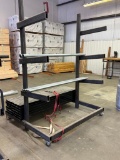 Heavy-Duty Mobile Cantilever Rack on HD Steel Swivel Casters, Racks 72in Long, Base 60in Wide