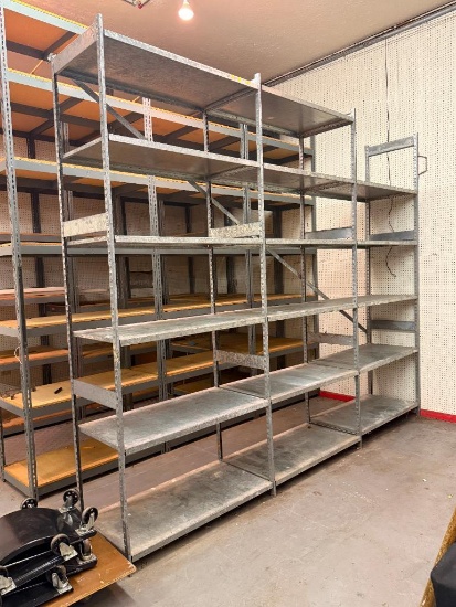 Lot of 3 Shelving Units, All for One Bid, Each 48in x 24in x 10ft
