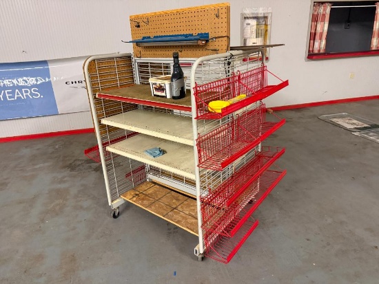 Mobile Shelving Unit w/ Storage Racks on Sides