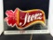 Storz Light Lighted Beer Sign w/ Orchid (Appears Sign Has Been Glued to Base Plate) As-Is