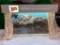 Vintage 1960's Storz Beer Lighted Beer Sign, Mountain & Lake Scene w/ Window Curtains, 36in