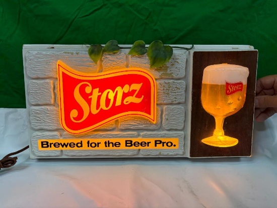 Vintage Mur-Mat Storz Brewing Co - Storz Bubbler Lighted Beer Sign Brewed for the Beer Pro