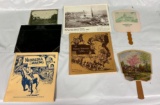 Vintage Nebraska Towns Ephemera Including Funeral Fans, Prague, Schuyler