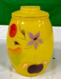 Hand-Painted Bartlett Collins Glass Cookie Jar