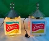 Two, Storz Lantern Hanging Beer Signs, (Maybe Rotating)
