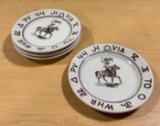 Rare 1940's - 60's Storz Western Cowboy Dinnerware Wallace China Los Angeles, Calif, by Artist Till