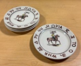 Rare 1940's - 60's Storz Western Cowboy Dinnerware Wallace China Los Angeles, Calif, by Artist Till
