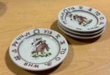 Rare 1940's - 60's Storz Western Cowboy Dinnerware Wallace China Los Angeles, Calif, by Artist Till