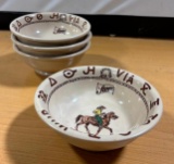 Rare 1940's - 60's Storz Western Cowboy Dinnerware Wallace China Los Angeles, Calif, by Artist Till