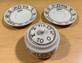 Rare 1940's - 60's Storz Western Cowboy Dinnerware Wallace China Los Angeles, Calif, by Artist Till