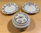 Rare 1940's - 60's Storz Western Cowboy Dinnerware Wallace China Los Angeles, Calif, by Artist Till