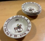 Rare 1940's - 60's Storz Western Cowboy Dinnerware Wallace China Los Angeles, Calif, by Artist Till