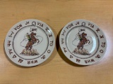 Rare 1940's - 60's Storz Western Cowboy Dinnerware Wallace China Los Angeles, Calif, by Artist Till