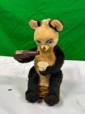 RARE Vintage 1950's Alps Style Battery Operated Mechanical Bear Pouring a Storz Beer