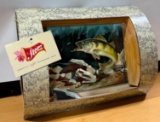 Vintage Storz Light Walleye Log Framed Cardboard Aquarium Signed by Kraayvanger