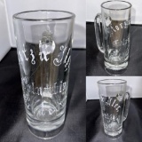 Storz & Iler Columbia Brewing Heavy Glass Mug, Potentially Incredibly Rare, c. 1880's Acid-Etched,
