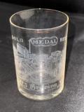Gold Medal Beer Storz Brewing Co Omaha, Neb Etched Tasting Glass w/ Brewery Etching