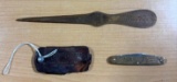 Rare Storz Beer Pocket Knife, Letter Opener and Leather Pouch