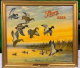Storz Beer Nebraska Mallards Coming In Framed Print by Herb Chidley, Orig. Frame