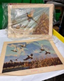 Pair of Unframed Richard E. Bishop Storz Wildlife Prints/Posters - Mallards & Pheasants