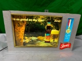 Storz Beer Scene-O-Rama Rotating Picnic by Lake, Every Glass is as Good as the First Sign 26in