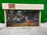 Storz Beer Lighted Beer Sign, Refreshing as the Whole Outdoors w/ Deer by Lake