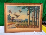 Storz Beer Hunter's Dream Flushed Bob White Quail Framed Print by Artist Richard E. Bishop, Omaha,