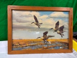 Storz Beer Mallards Framed Print by Artist Richard E. Bishop, Omaha, NE