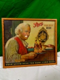 Framed Storz Gold Crest Beer Year After Year the Same Fine Beer - A Colonial Innkeeper