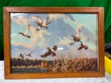 Storz Beer Mallards Framed Print by Artist Richard E. Bishop, Omaha, NE