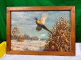 Storz Beer Pheasants Framed Print by Artist Richard E. Bishop, Omaha, NE