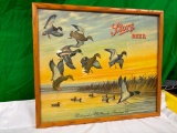 Storz Beer Nebraska Mallards Coming In Framed Print by Herb Chidley, Orig. Frame