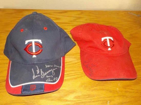 Minnesota Twins Cap Autographed by Lew Ford and a Second Autographed Minnesota Twins Cap
