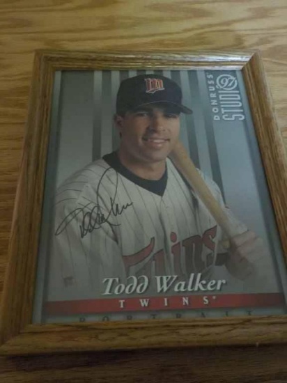 8 x 10 Color Portrait Autographed by Todd Walker of the Minnesota Twins by Donruss Studios 1997