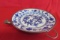 Meissen Blue Onion Plate with Silverplate Warming Underplate