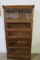 Oak Barrister Bookcase with Leaded Glass