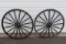 Pair of Metal Wagon Wheels