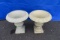 Two Small White Cast Iron Urn Planters