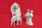 Lladro Porcelain Figures: Young Harlequin with Cat and Bride & Groom