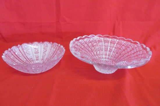 Two American Brilliant Cut Glass Bowls