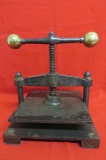 Iron Library Press with Brass Handles