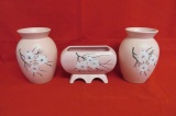 Three Pcs. Pink McCoy Dogwood Pottery
