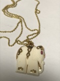 14Kt Gold Necklace with Elephant Pendant